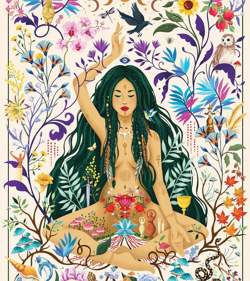 Woman in peaceful natural setting